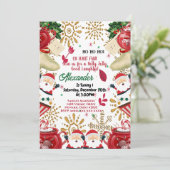 サンすてきタ金ゴールドスノーフレーククリスマス1st誕生日 案内状 (スタンド正面)