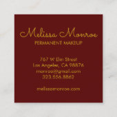 サンと開花つる植物エレガントボホブルゴーニュ スクエア名刺 (裏面)