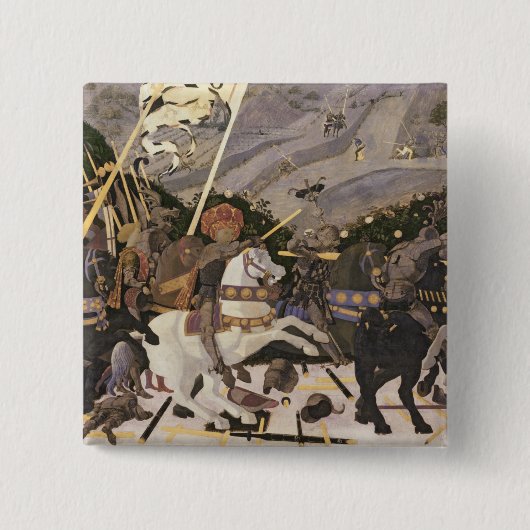 サンのロマノ、c.1438-40の戦い 缶バッジ (正面)