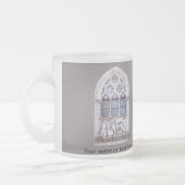 サンのMarcoによって飛ぶライオンのステンドグラス窓 フロストグラスマグカップ (左)