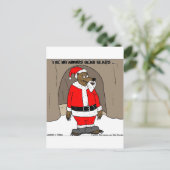 サンもしタクロースザベアおもしろいクリスマスプレゼントティーズ シーズンポストカード (スタンド正面)
