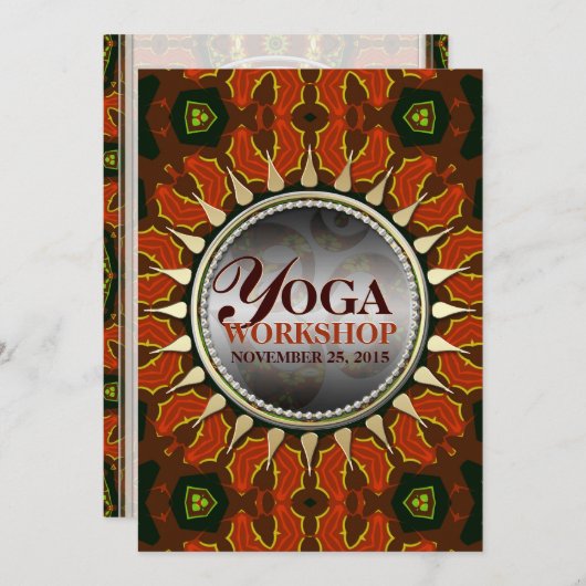 サンろうけつ染めアースヨガワークショップ招待状 招待状 (正面/裏面)