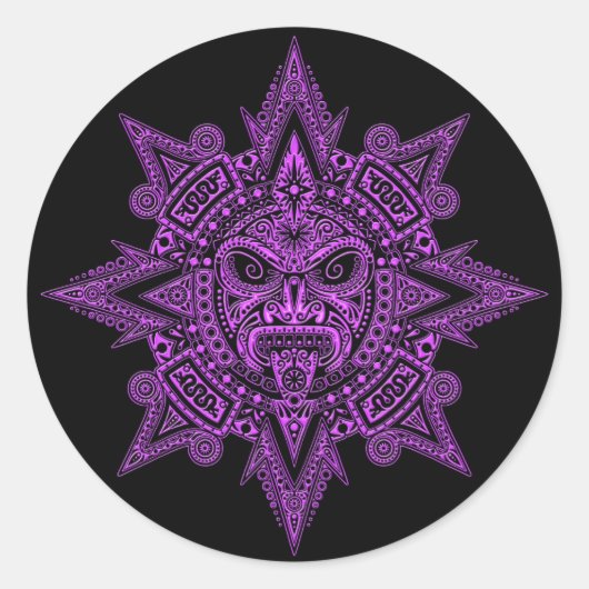 サンアステカマスクパープルオンブラック ラウンドシール (正面)
