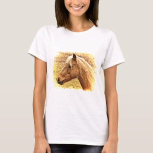 サンアニマルシャツに金色の茶色の馬 Tシャツ