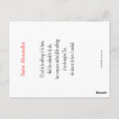 サンアレクサンドラ祈りの言葉カード ポストカード (裏面)