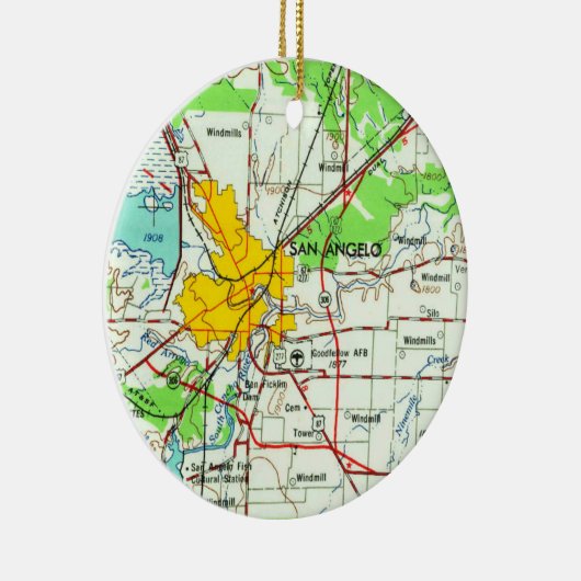 サンアンジェロヴィンテージの地図 セラミックオーナメント (右)