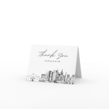 サンアントニオのスカイライン スケッチ 白紙 感謝カード