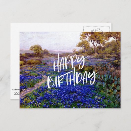 サンアントニオの北の黄昏のブルーボネット ポストカード (正面/裏面)