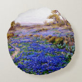 サンアントニオの北、トワイライトのブルーボンネット ラウンドクッション (裏面)