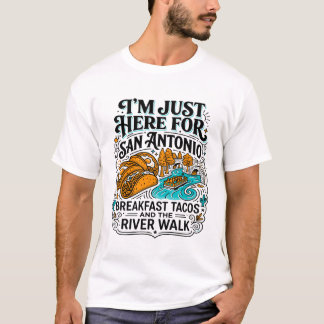 サンアントニオの朝食タコスとリバーウォーク Tシャツ