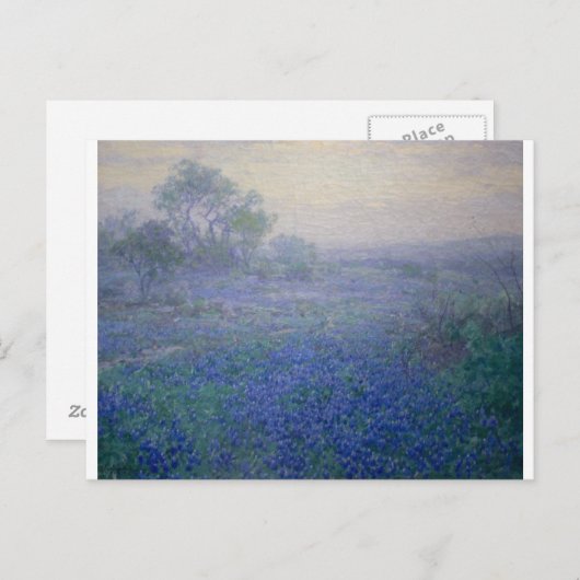 「サンアントニオの近くの曇った日のブルーボンネット」 ポストカード (正面/裏面)
