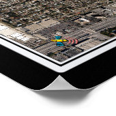 サンアントニオインターナショナルエアポートテキサス州衛星地図 ポスター (角)