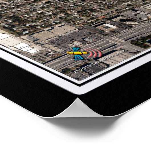 サンアントニオインターナショナルエアポートテキサス州衛星地図 ポスター (角)