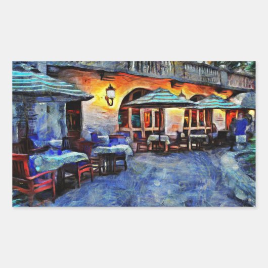 サンアントニオカフェ 長方形シール (正面)