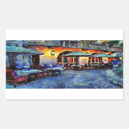 サンアントニオカフェ 長方形シール