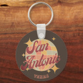 サンアントニオシティテキサス州レトロヴィンテージ キーホルダー (正面)