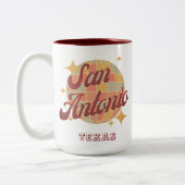 サンアントニオシティテキサス州レトロヴィンテージ ツートーンマグカップ (左)