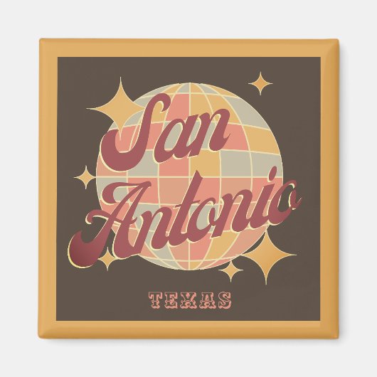 サンアントニオシティテキサス州レトロヴィンテージ マグネット (正面)