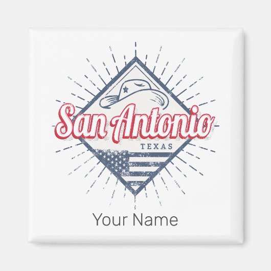 サンアントニオシティテキサス州統一された州ヴィンテージUSA マグネット (正面)