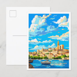 サンアントニオスペインアートヴィンテージ旅行イラストレーション ポストカード
