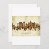 サンアントニオテキサス州シティスケープ インビテーションポストカード (正面/裏面)