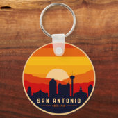 サンアントニオテキサス州スカイライン街並みのお土産 キーホルダー (正面)