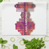 サンアントニオテキサス州スカイライン キッチンタオル (折り畳み)
