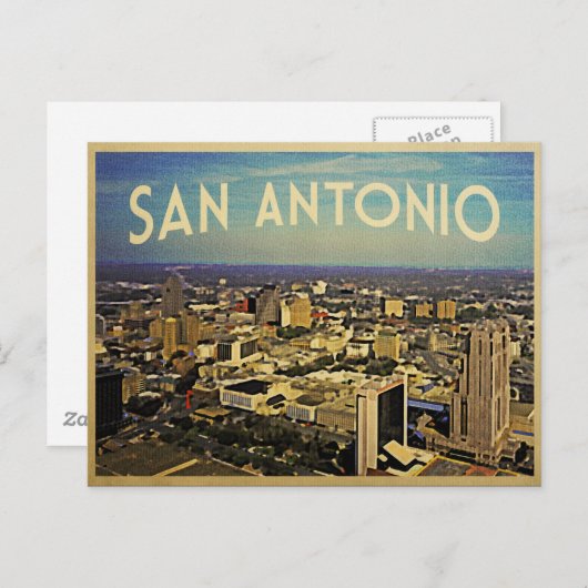 サンアントニオテキサス州スカイライン ポストカード (正面/裏面)