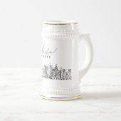 サンアントニオテキサス州パーソナライズされたスカイライン ビールジョッキ (正面右)