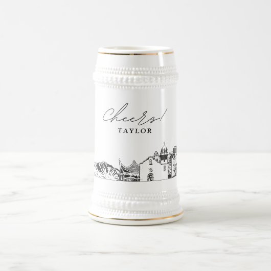 サンアントニオテキサス州パーソナライズされたスカイライン ビールジョッキ (中央)