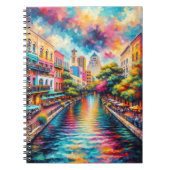サンアントニオテキサス州リバーウォークノートブカラフルック ノートブック (正面)