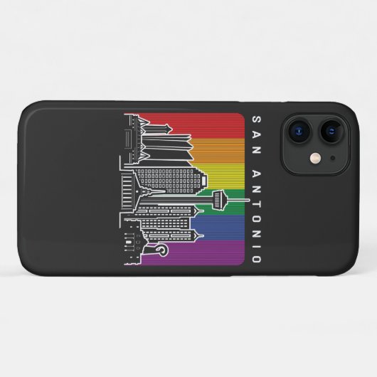 サンアントニオテキサス州レインボーフラッグLGBTQAIプライド Case-Mate iPhoneケース (裏面(横))