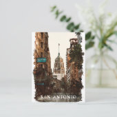 サンアントニオテキサス州ヴィンテージシティトラベルウォーター色 ポストカード (スタンド正面)