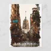 サンアントニオテキサス州ヴィンテージシティトラベルウォーター色 ポストカード (正面)