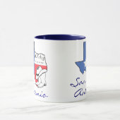 サンアントニオテキサス州州マップ、スター、ブーツ、ハットマグ マグカップ (中央)