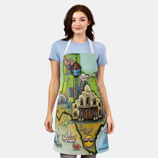 サンアントニオテキサス州 エプロン (着用した状態)