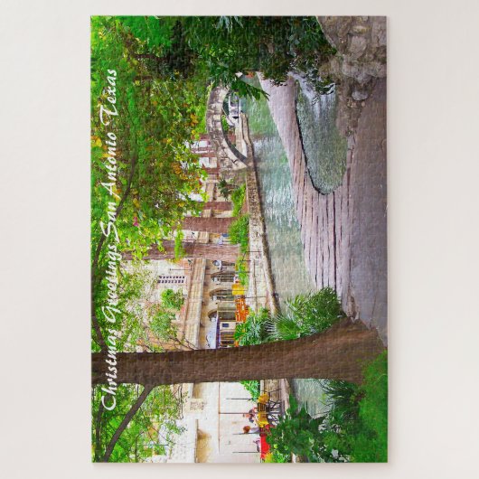 サンアントニオテキサス州。クリスマスの挨拶 ジグソーパズル (縦)