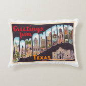 サンアントニオテキサス州TXヴィンテージ大文字はがき アクセントクッション (正面)