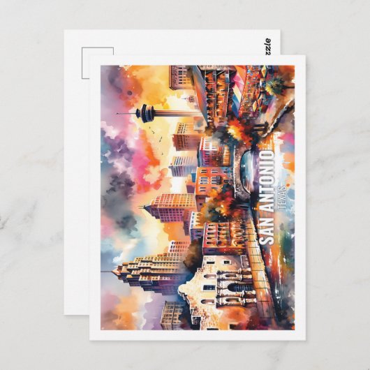 サンアントニオテキサス州USA有名な場所の水色 ポストカード (正面/裏面)