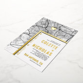 サンアントニオラブロケーター |シティテーマ結婚の 箔招待状 (回転した状態)