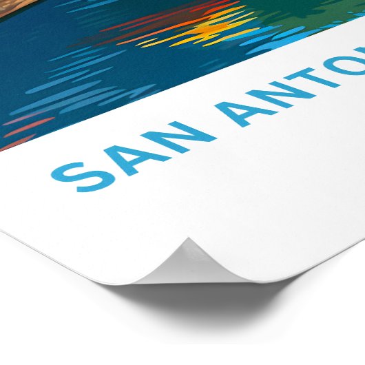 サンアントニオリバーウォークテキサス州トラベルプリント ポスター (角)