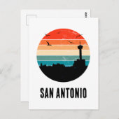 サンアントニオヴィンテージサンセットシティスケープ葉書 ポストカード (正面/裏面)