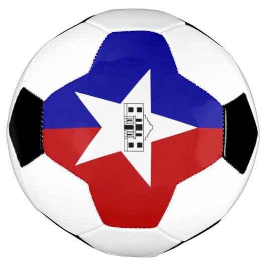 サンアントニオ国旗を掲げた愛国的なサッカーボール サッカーボール (回転)