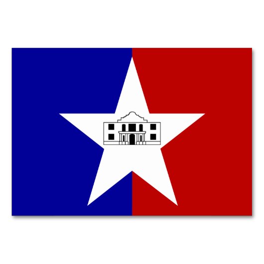 サンアントニオ国旗を掲げた愛国的なテーブルカード テーブルナンバー (正面)