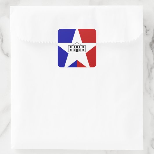 サンアントニオ国旗、テキサス州スクエアステッカー スクエアシール (バッグ)