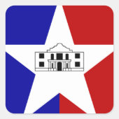 サンアントニオ国旗、テキサス州スクエアステッカー スクエアシール (正面)