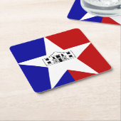 サンアントニオ国旗、テキサス州スクエア紙コースター スクエアペーパーコースター (アングル)