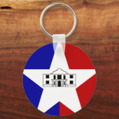 サンアントニオ国旗、テキサス州・キーチェーン キーホルダー (正面)