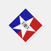 サンアントニオ国旗、テキサス州 スタンダードカクテルナプキン (角)