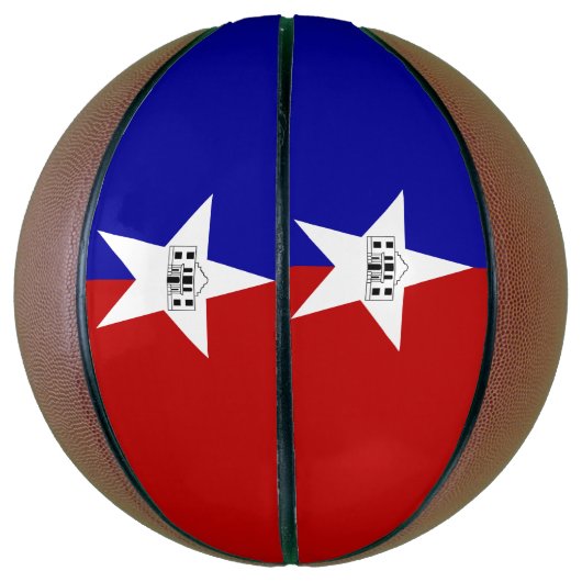 サンアントニオ州旗とフルサイズバスケットボール バスケットボール (縦)